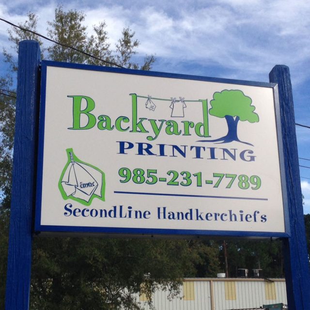 Backyard Printing Sign