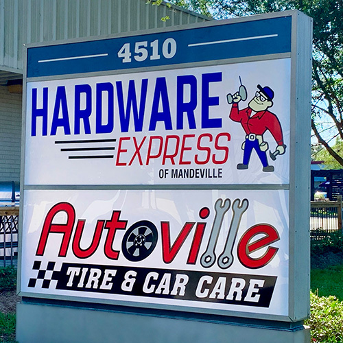 Hardware Express Autoville Sign Rebrand