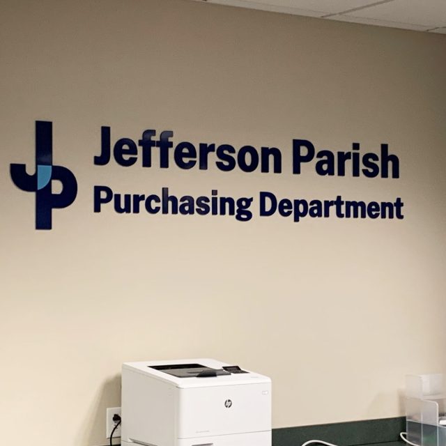 Jefferson Parish Interior Dimensional Wall Lettering