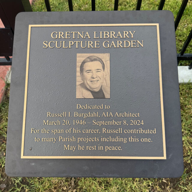 Gretna Library Bronze Plaque 3